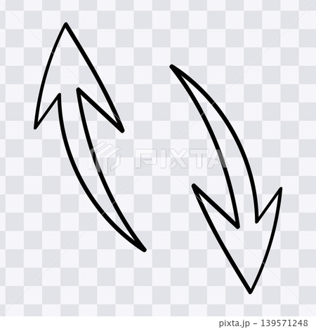 Line arrow transfer direction doodle vector illustration Line arrow transfer direction doodle vector illustration 139571248