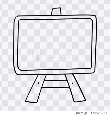 Blackboard doodle stand line art drawing Blackboard doodle stand line art drawing 139571254