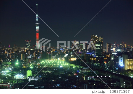 北とぴあから見るスカイツリー周辺の夜景 139571597
