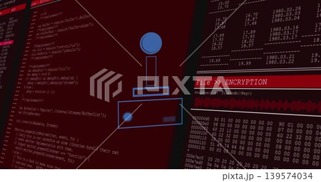 Displaying blue joystick over encryption monitor with FileENCRYPTION header, waveform, hex dump Displaying blue joystick over encryption monitor with FileENCRYPTION header, waveform, hex dump 139574034