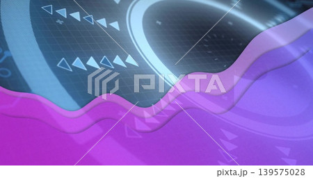 Displaying translucent magenta purple wavy overlays on lower dashboard, revealing HUD rings, arrows Displaying translucent magenta purple wavy overlays on lower dashboard, revealing HUD rings, arrows 139575028