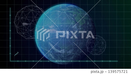 Displaying Earth-like globe rotating within virtual HUD, with Cartesian axes and wireframe spheres Displaying Earth-like globe rotating within virtual HUD, with Cartesian axes and wireframe spheres 139575721
