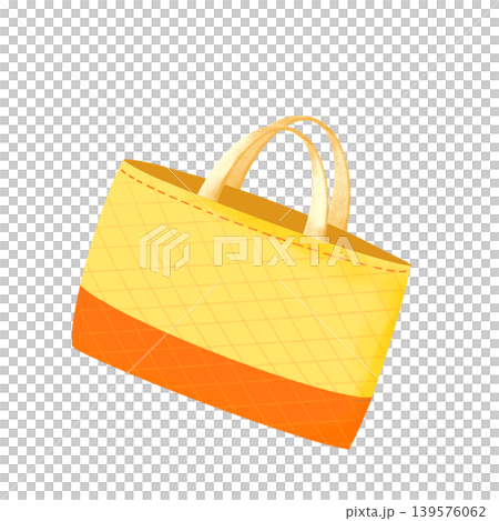 Illustration of a picture book bag (lesson bag) for kindergarten and elementary school students - yellow Illustration of a picture book bag (lesson bag) for kindergarten and elementary school students - yellow 139576062