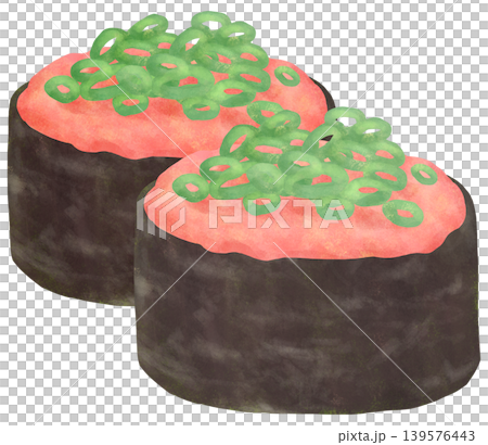 2個のネギトロの軍艦巻きのイラスト 139576443