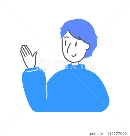 笑顔で紹介するポップな男性 笑顔で紹介するポップな男性 139577090