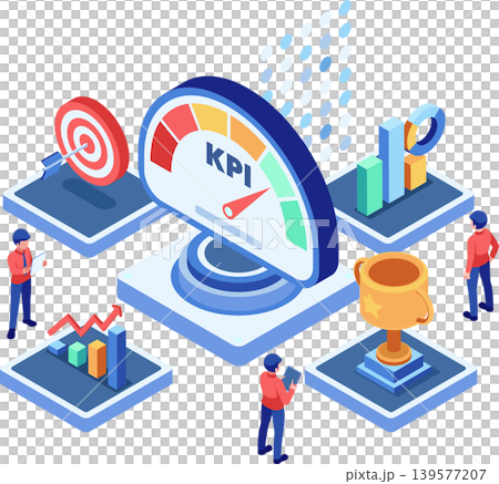 Isometric Business KPI Dashboard Performance Tracking and Data Analysis 139577207