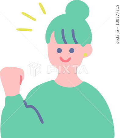ガッツポーズする女性 ガッツポーズする女性 139577215