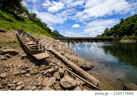 a boat by reservoir a boat by reservoir 139577668