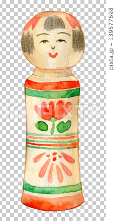 水彩插畫,模擬插畫,木芥子娃娃 水彩插畫,模擬插畫,木芥子娃娃 139577698