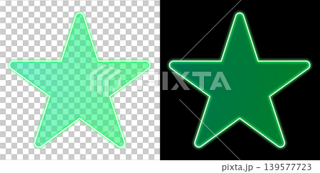 Neon pentagram icon, transparent green, black background Neon pentagram icon, transparent green, black background 139577723