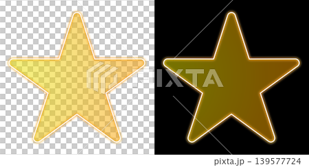 Neon pentagram icon, yellow transparent, black background Neon pentagram icon, yellow transparent, black background 139577724