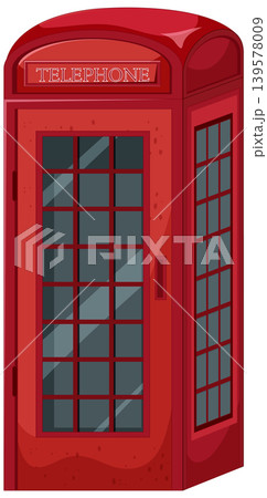 Classic Red British Telephone Booth Vector Illustration Classic Red British Telephone Booth Vector Illustration 139578009