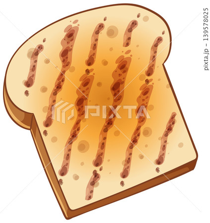 Grilled Toast Slice with Distinct Brown Grill Marks Grilled Toast Slice with Distinct Brown Grill Marks 139578025