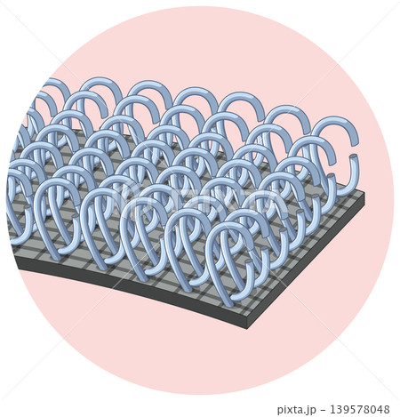 Macro View of Synthetic Hook and Loop Fastener Fabric Material Macro View of Synthetic Hook and Loop Fastener Fabric Material 139578048