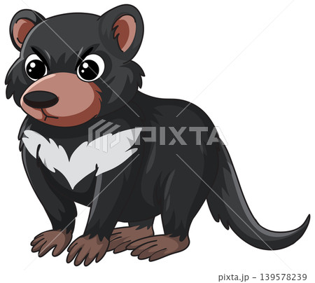 Cute Cartoon Tasmanian Devil Vector Illustration Isolated on White Background 139578239