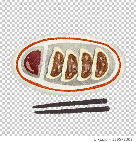 可愛的手繪餃子插圖 可愛的手繪餃子插圖 139578302