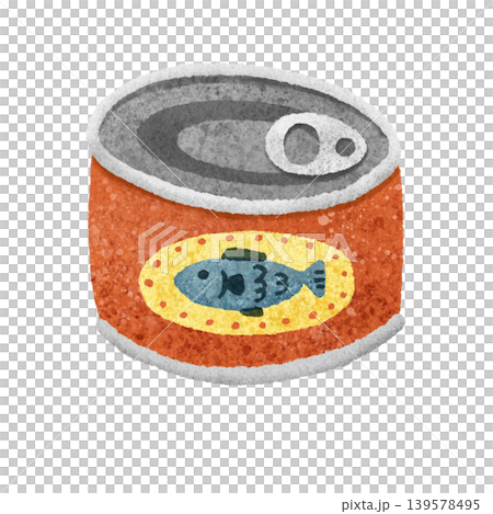 かわいい缶詰の手描きイラスト素材 かわいい缶詰の手描きイラスト素材 139578495