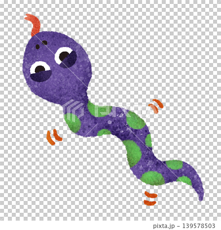 かわいいヘビの手描きイラスト素材 かわいいヘビの手描きイラスト素材 139578503