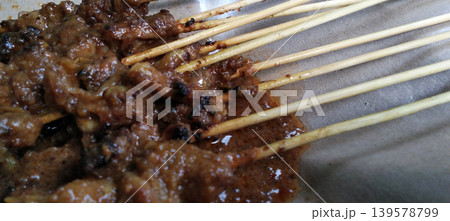 Traditional Indonesian chicken satay with peanut sauce. Traditional Indonesian chicken satay with peanut sauce. 139578799