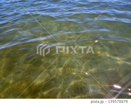 Clear Water Surface with Gentle Ripples 139578879