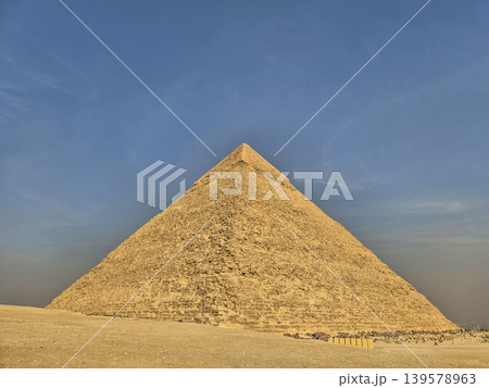 Ancient Pyramid Under Clear Blue Sky Ancient Pyramid Under Clear Blue Sky 139578963