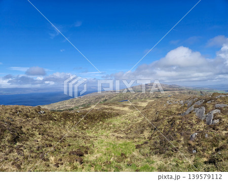 Mountain landscape with coastline and blue sky Mountain landscape with coastline and blue sky 139579112