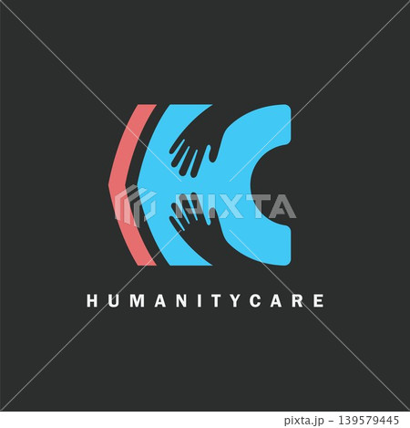 HC letter arrow vector for humanity care logo concept design. 139579445