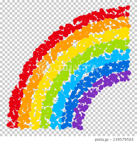 クレヨン素材 手描きの虹のイラスト クレヨン素材 手描きの虹のイラスト 139579583