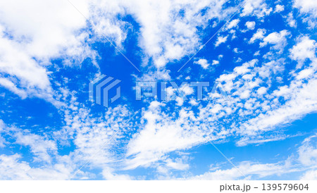 夏の爽やかな青空と白い雲のシンプルな風景 夏の爽やかな青空と白い雲のシンプルな風景 139579604