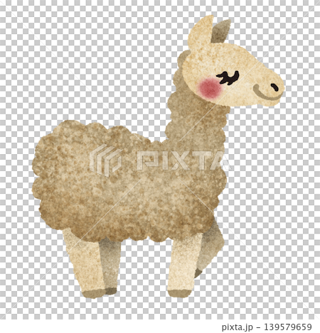 可愛的手繪羊駝插畫素材 可愛的手繪羊駝插畫素材 139579659