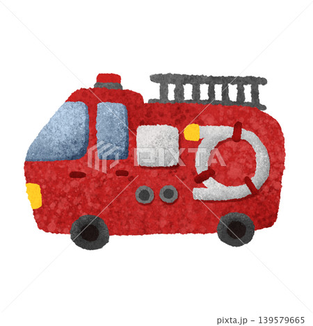 かわいい消防車の手描きイラスト素材 かわいい消防車の手描きイラスト素材 139579665