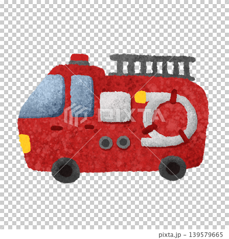 かわいい消防車の手描きイラスト素材 かわいい消防車の手描きイラスト素材 139579665
