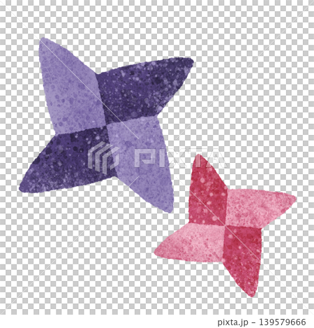 かわいい手裏剣の手描きイラスト素材 かわいい手裏剣の手描きイラスト素材 139579666