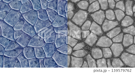 Seamless pattern of granite outdoor tiled. Stone texture via an alpha channel. 139579762