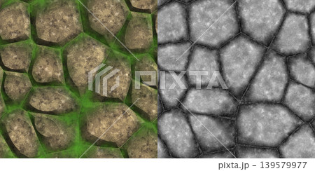 Green moss on a rock texture. Moss texture via an alpha channel. 139579977
