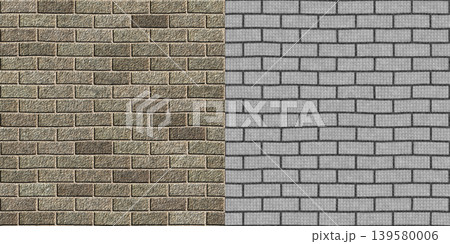 Old grey brick wall background. Block texture via an alpha channel. 139580006