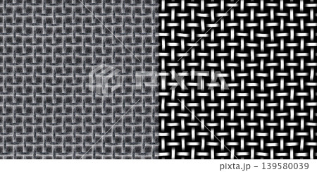 Seamless of diamond mesh fabric pattern. Fiber texture via an alpha channel. 139580039