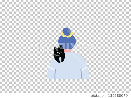 猫と暮らす女性のイラスト 猫と暮らす女性のイラスト 139580079