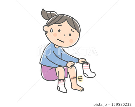 靴下の肌触りが苦手な女の子 139580232