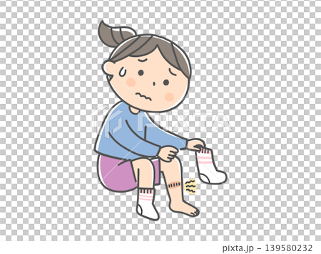 靴下の肌触りが苦手な女の子 139580232