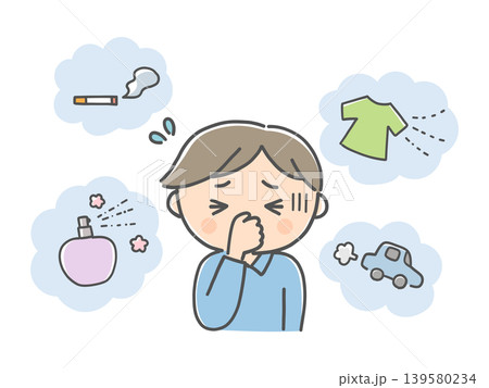 日常のさまざまな匂いに苦しむ男の子 139580234