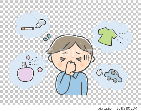 日常のさまざまな匂いに苦しむ男の子 139580234