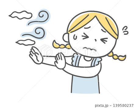 日常のさまざまな匂いを嫌がる女の子単色 日常のさまざまな匂いを嫌がる女の子単色 139580237