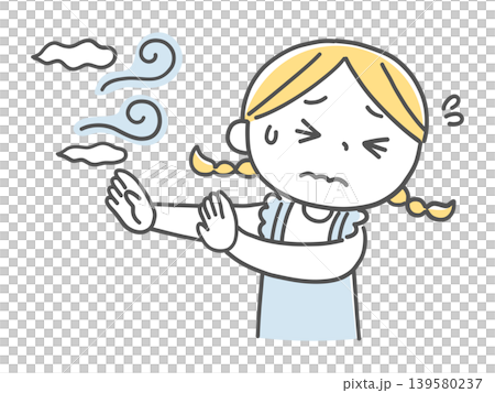 日常のさまざまな匂いを嫌がる女の子単色 日常のさまざまな匂いを嫌がる女の子単色 139580237