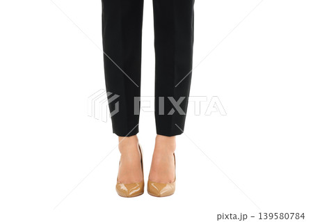 Feet in high heels stand over white background, PNG Feet in high heels stand over white background, PNG 139580784