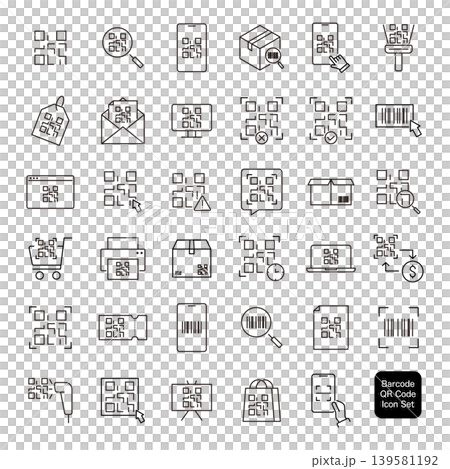 Barcode/QR Code Icon Set 139581192