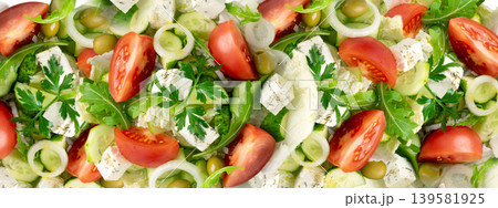 Greek Salad, Horiatiki or Village Salad with Feta Cheese 139581925