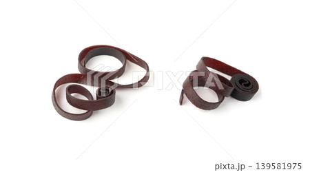 Fruit leather rolls isolated. Plum apple pastila, pastille healthy candy snack 139581975