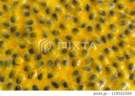 Passion fruit seeds textured background Passion fruit seeds textured background 139582089