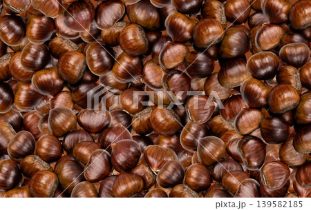 Edible sweet whole chestnuts pattern 139582185
